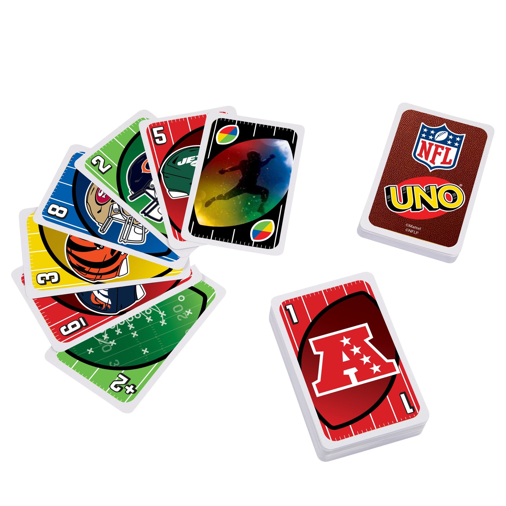 UNO NFL Card Game – Family Card Game Featuring All 32 NFL Teams for Kids & Adults