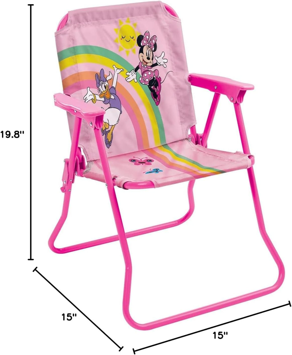 Disney Minnie Mouse Kids Folding Patio Chair – Portable Outdoor Chair for Toddlers & Preschoolers