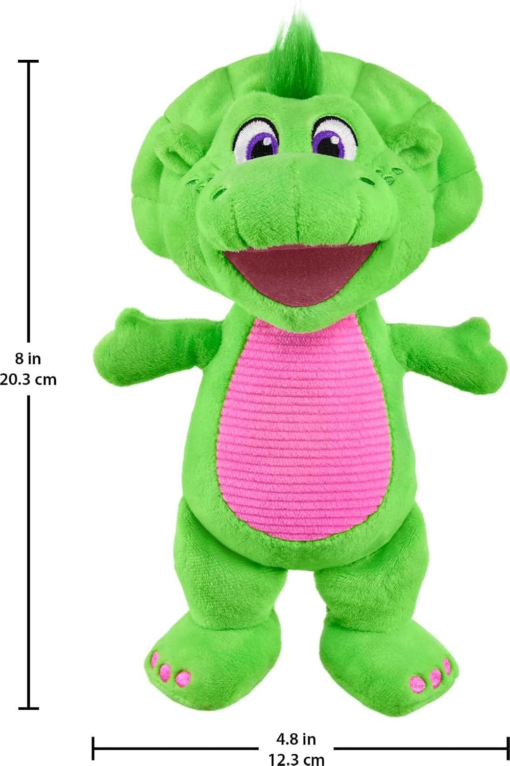 Barney World Toddler Toy Plush Baby Bop 8-Inch Dinosaur Character for Preschool Kids Ages 2+ Years