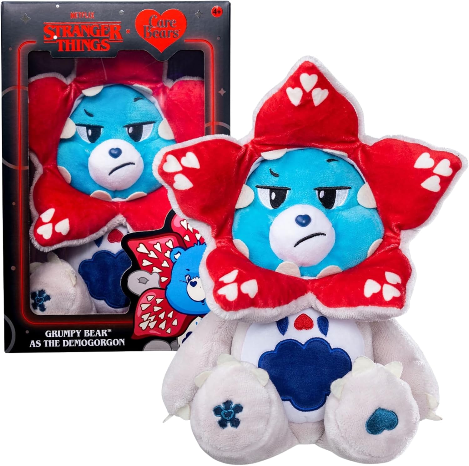 Care Bears Stranger Things Grumpy Bear Demogorgon Plush – Collectible Crossover Stuffed Toy