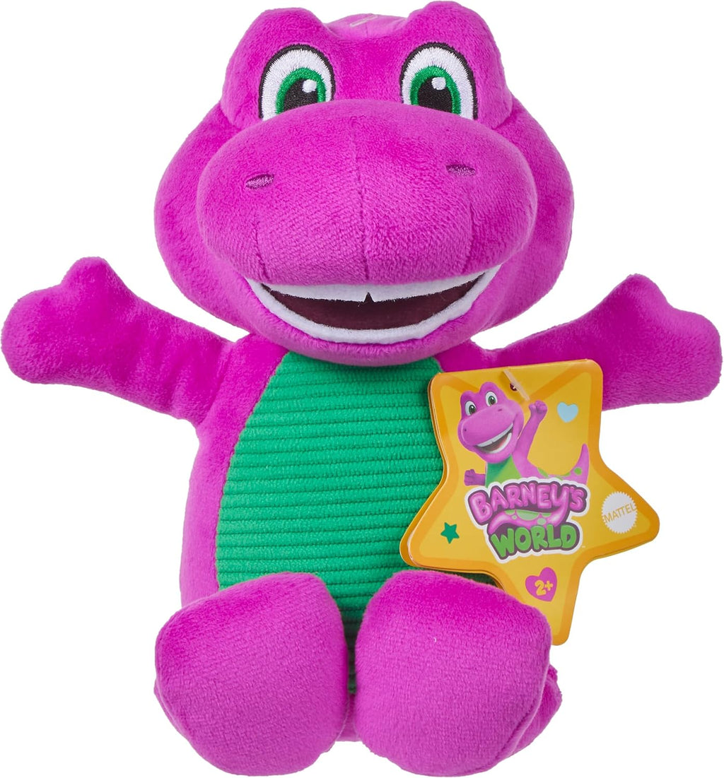 Barney World Toddler Toy 8-Inch Plush Dinosaur Character for Preschool Pretend Play Kids Ages 2+ Years