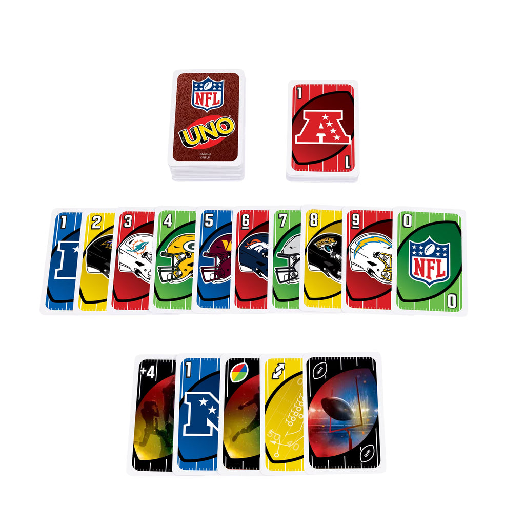 UNO NFL Card Game – Family Card Game Featuring All 32 NFL Teams for Kids & Adults