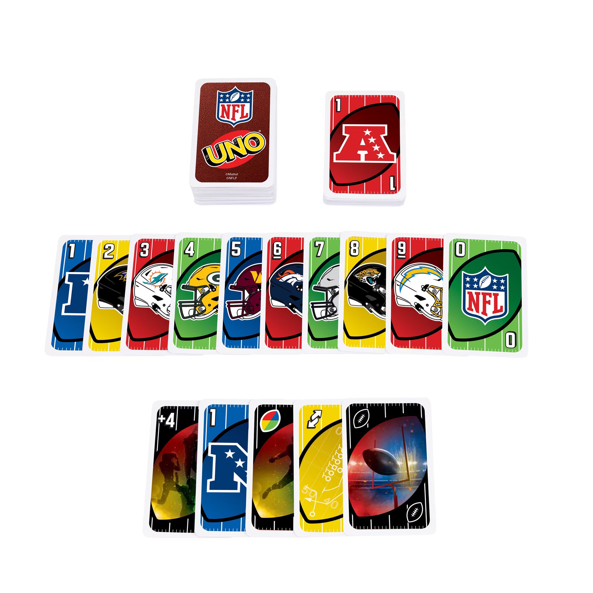 UNO NFL Card Game – Family Card Game Featuring All 32 NFL Teams for Kids & Adults