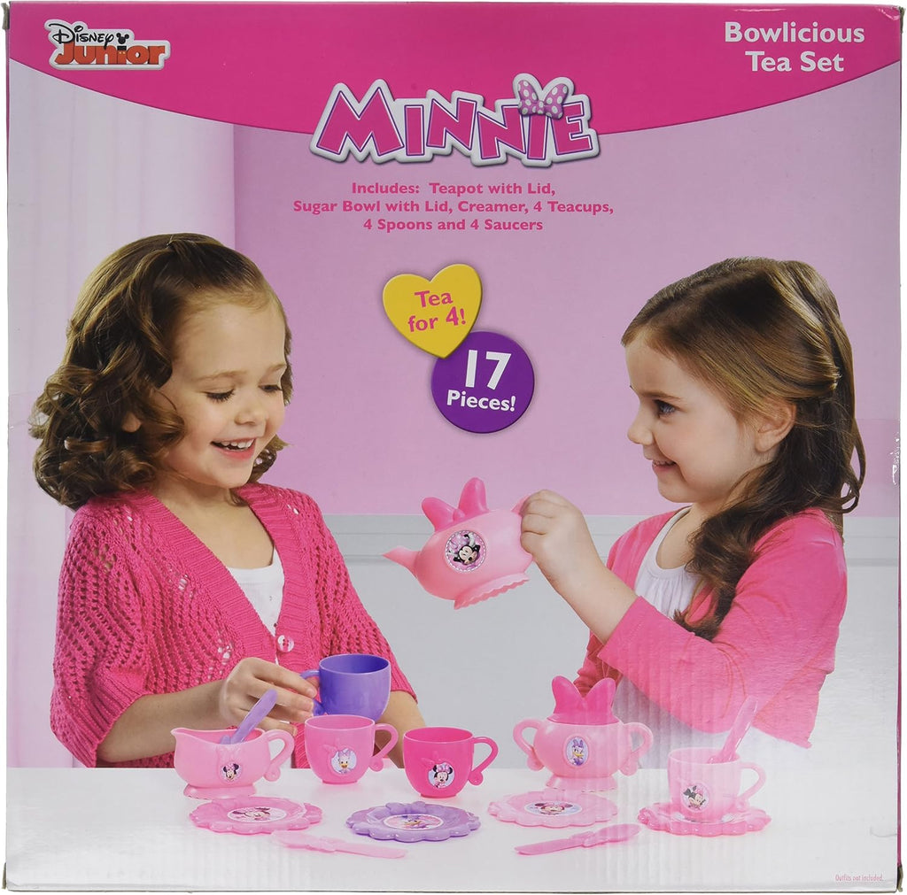 Disney Minnie Mouse Bowlicious 17-Piece Tea Set – Pretend Play Toy for Kids Ages 3+
