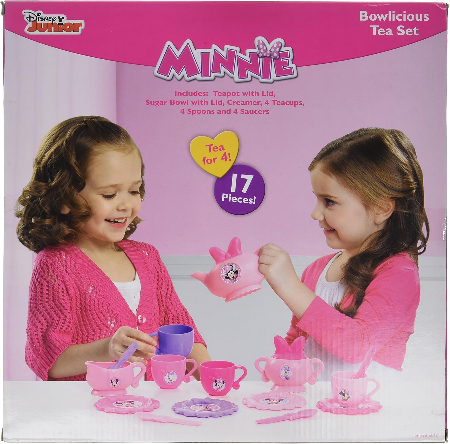 Disney Minnie Mouse Bowlicious 17-Piece Tea Set – Pretend Play Toy for Kids Ages 3+