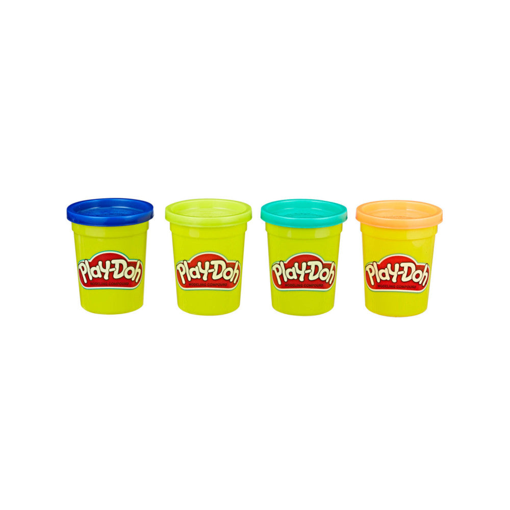 Play-Doh 4-Pack Wild Colors Modeling Compound – Dark Blue, Bright Green, Orange & Green, 4 oz Cans, Ages 2+